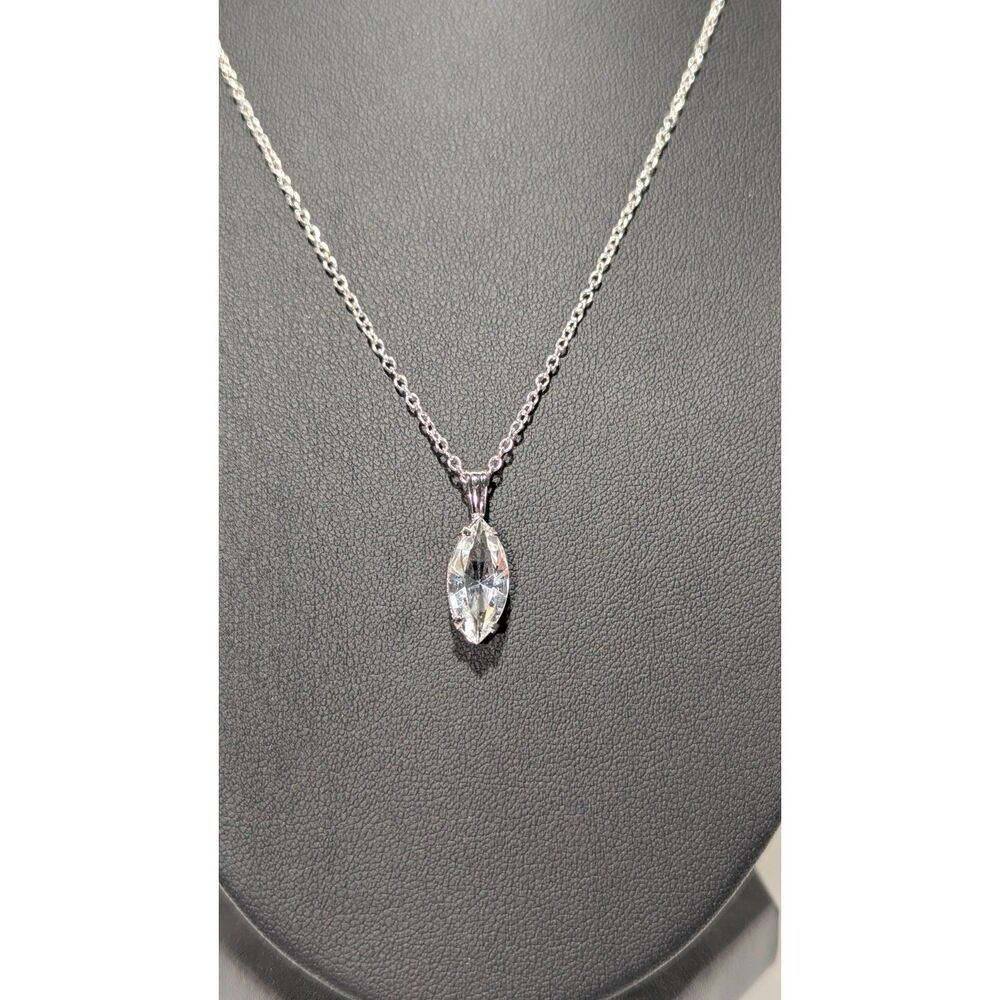 Marquise Cut Clear Pendant Necklace